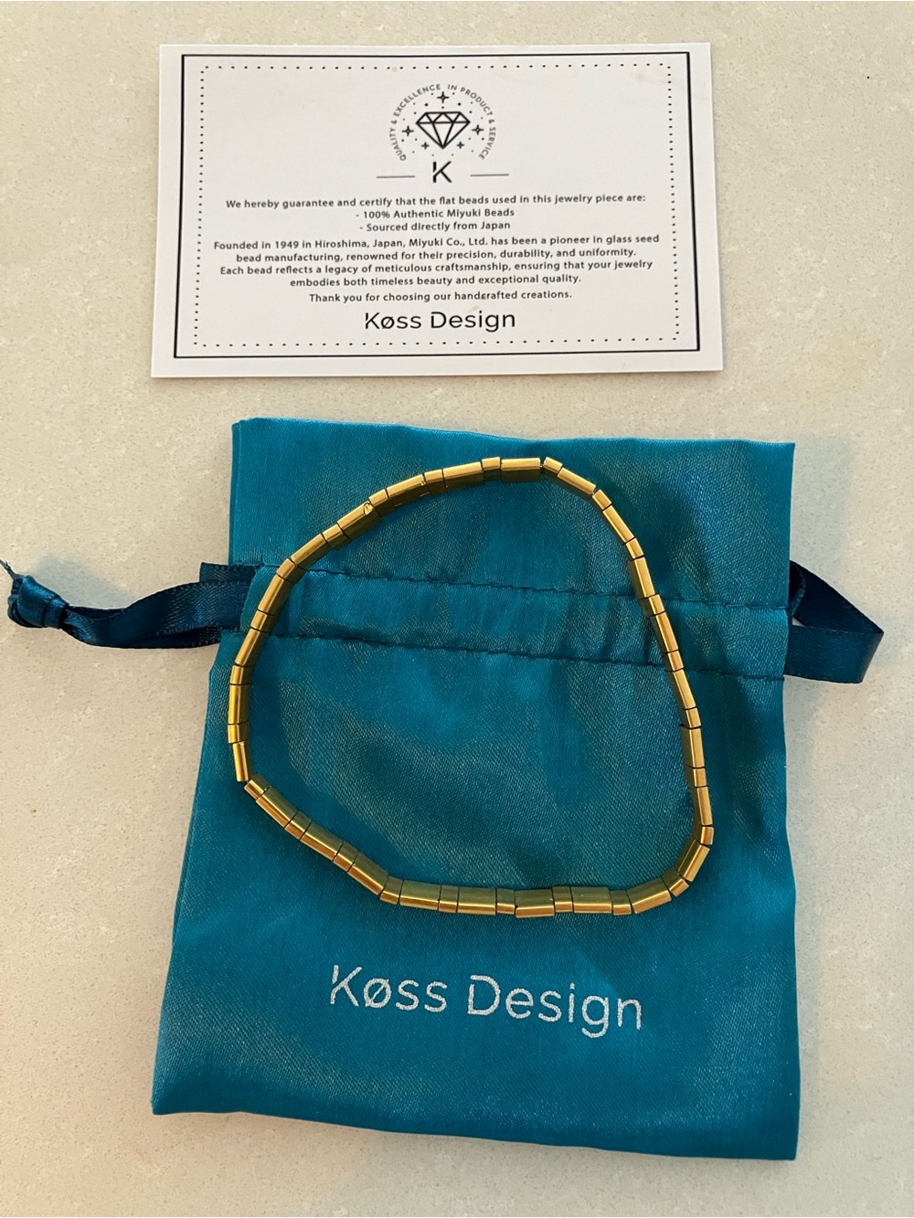 Koss Design Gold Coloured Beaded Stretch Bracelet